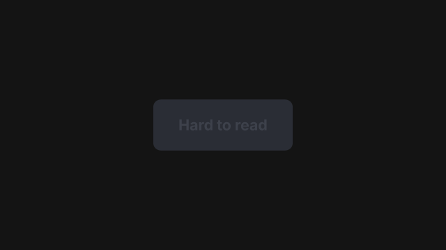Reported by low_contrast: Dark grey text on a dark grey card.