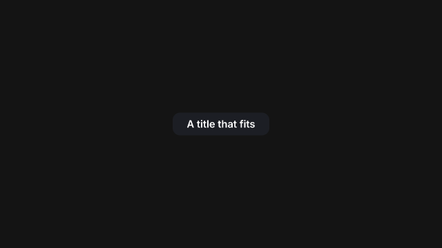 Fixed: A shorter line in a smaller type style.
